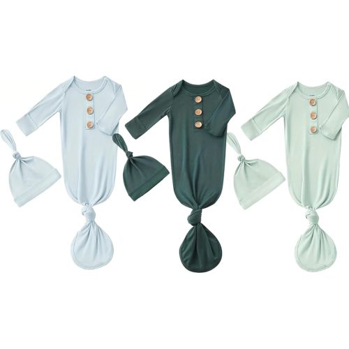 Bow Dream 3 Pack Baby Boys' Nightgowns Newborn gowns Sleepers infant Pajamas Gifts 0-3 Months