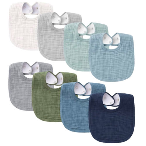 Konssy Muslin Baby Bibs 8 Pack Baby Bandana Drool Bibs Cotton for Unisex Boys and Girls, Soft Absorbent Set for Teething and Drooling