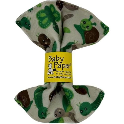 Baby Paper Crinkle Sensory Toy & Teether, Critters Print, Washable Gift