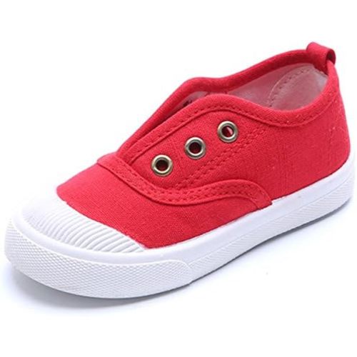 DADAWEN Boy's Girl's Canvas Light Weight Slip-On Sneakers Running Shoe