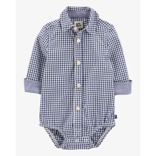 Baby Boy Gingham Print Button-Front Bodysuit - OshKosh B'gosh | Carter's