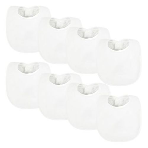 Tiny Twinkle Baby/Infant Waterproof and Absorbent Feeding Bibs (White, 8-Pack)