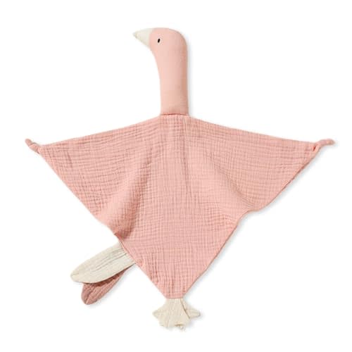 Goose Lovey Muslin Cotton Baby Blanket, Soft Breathable Lovies for Babies, Muslin Fabric for Comfortable Sleep & Play(Pink)