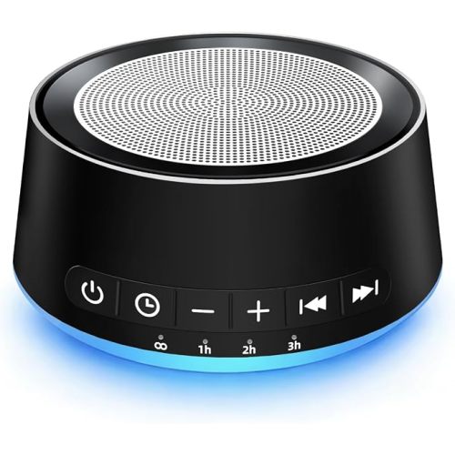 White Noise Machine Night Light Sound Machine with 30 Soothing Sounds 12 Colors Light Sleep Machine for Baby Kids Adults Brown Pink Nosie Machine with 32 Volume Levels for Office Home Travel