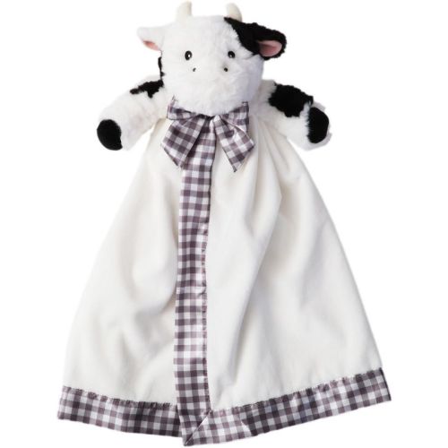 Bearington Gilly 18 Inch Cow Stuffed Animal Plush Loveys Security Blanket for Baby Boys and Girls