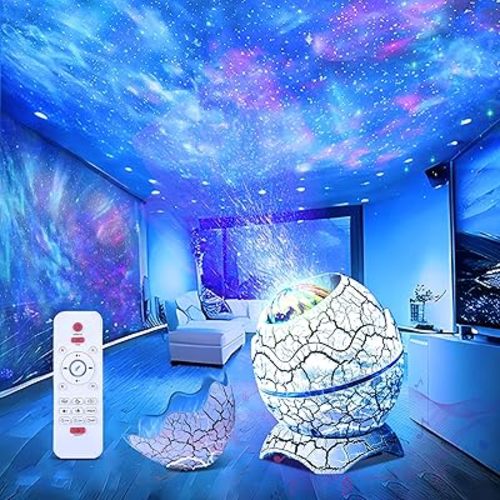 Dinosaur Egg Galaxy Star Projector Starry Light with Wireless Music Player, Night Light with White Noise, Nebula,Timer & Remote Control Best Gift & Decoration for Children's and Adults' Bedroom
