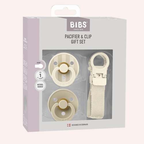 Pacifier & Clip Gift Set - Ivory