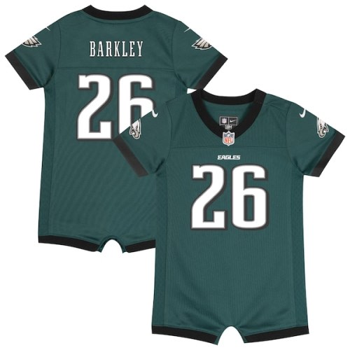Newborn & Infant Philadelphia Eagles Saquon Barkley Nike Midnight Green Game Romper Jersey