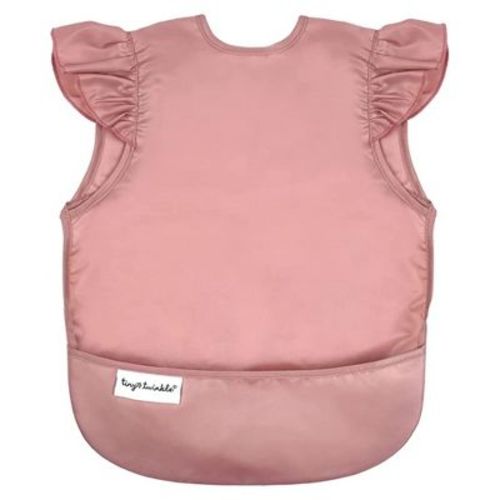 Tiny Twinkle Mess-Proof and Waterproof Baby Bib/Apron with Ruffled Shoulder, Machine Washable and BPA-Free