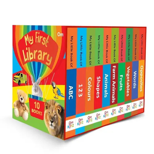 My First Library Boxset of 10 Board Books for Kids, Babies, Toddlers (Ages 1–3) Learn ABC, Numbers, Colors, Animals & More Learning (English Edition) Mini Book Gift Set Baby Showers, Birthdays & Preschool