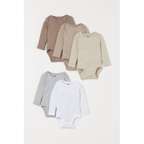 5-pack Bodysuits - Beige/gray melange - Kids | H&M US