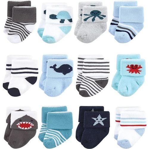 Hudson Baby baby Cotton Rich Newborn and Terry Socks