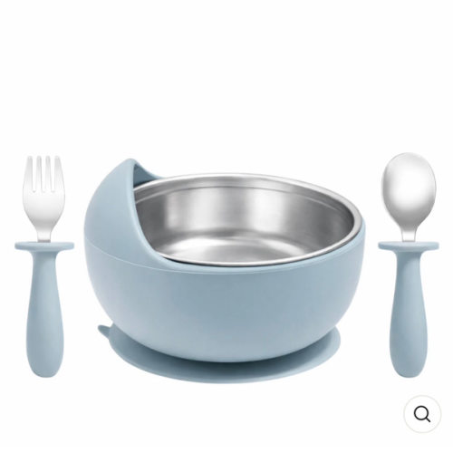 Duo Stainless Steel Suction Bowl Set