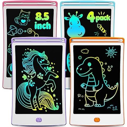 4 Pack LCD Writing Tablet, 8.5 Inch Colorful Toddlers Drawing Tablet for Kids, Creative Doodle Board Drawing Pad, Toy Birthday Gift for 3-6 Year Old Girls Boys