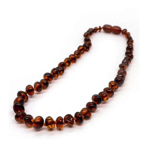 Polished Cognac Baltic Amber Teething Necklace | Baltic Essentials