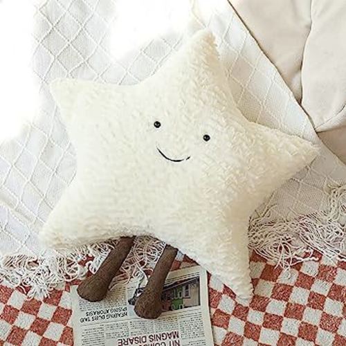 Moon Star Sun Pillow Sofa Cushion | Decorative Lumbar Support Pillow | Soft Plush Decorative Pillow (15inches, Star)