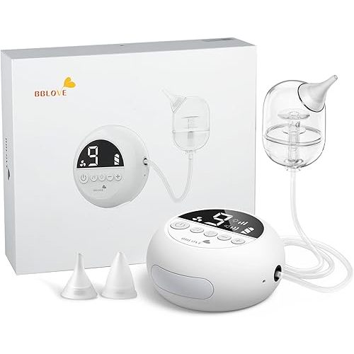 Nasal Aspirator for Baby, Hospital-Grade Electric Nose Suction for Baby with 9 Levels Suction, Baby Nose Sucker with Night Light & Soothing Lullabies