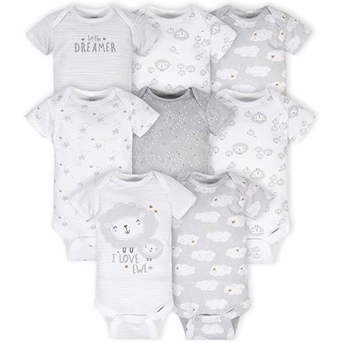 Gerber Baby 8-Pack Short Sleeve Onesie Bodysuits