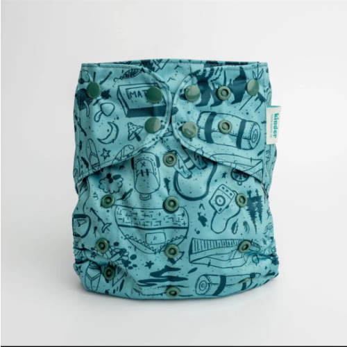 Nature: Essentials Pocket Cloth Diaper with Athletic Wicking Jersey, Grows with your Baby