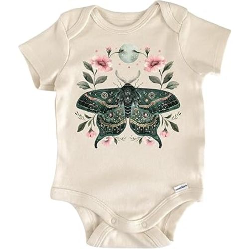 Moth Celestial Butterfly Moon - Baby Boy Girl Clothes Infant Bodysuit Funny Cute Newborn