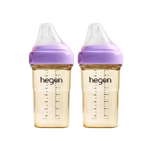 Hegen PPSU Anti-Colic Baby Bottle - 3 to 6 Months - 240ml/8oz - Purple - 2-Pack