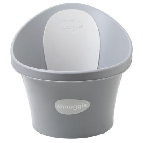 Shnuggle Baby Bath | Newborn baby bath Support with Bum Bump | Compact Bathtub for babies | Bath Seat Suitable from Birth Pebble Grey