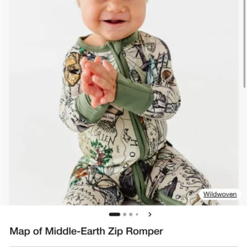 Wildwoven Map of Middle Earth Zip Romper
