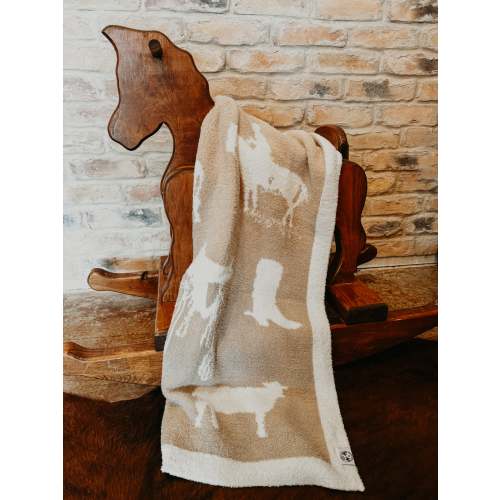 Rustic Roots Soft Plush reversible Baby Blanket