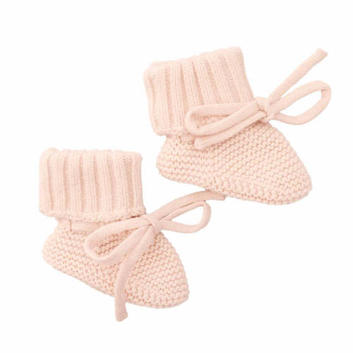 Knit Baby Booties | Tea Rose (0-3 M)