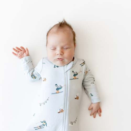 Zippered Footie in Ski