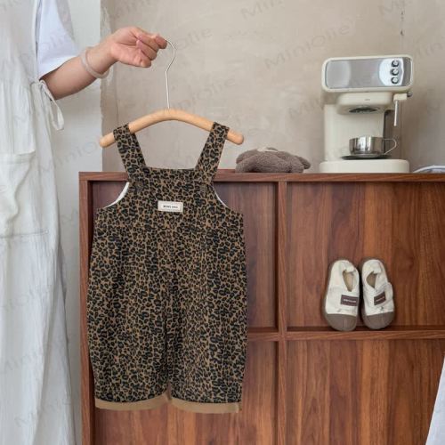 Baby Leopard Overalls or Beige Top