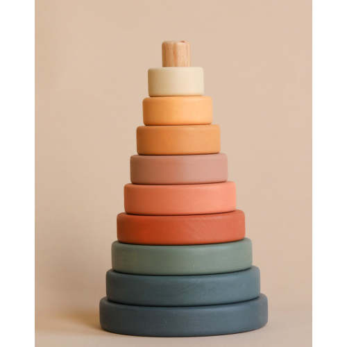 Sabo Concept Wooden Pyramid Stacker - Green & Mustard– Odin Parker