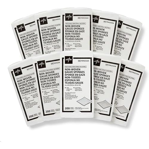 Medline Non-Woven Non-Sterile Gauze Sponge, 4 x 4 Inch, 4-Ply