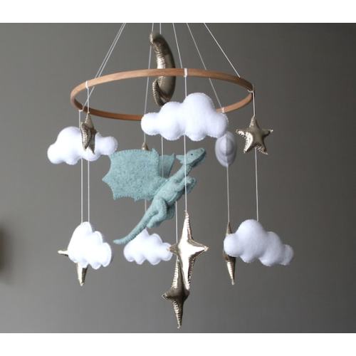 Dragon Baby Mobile Fairy Nursery Mobile for Crib Fantasy Baby Mobile Felt Dragon and Stars Baby Shower Gift Hanging Cot Mobile - Etsy