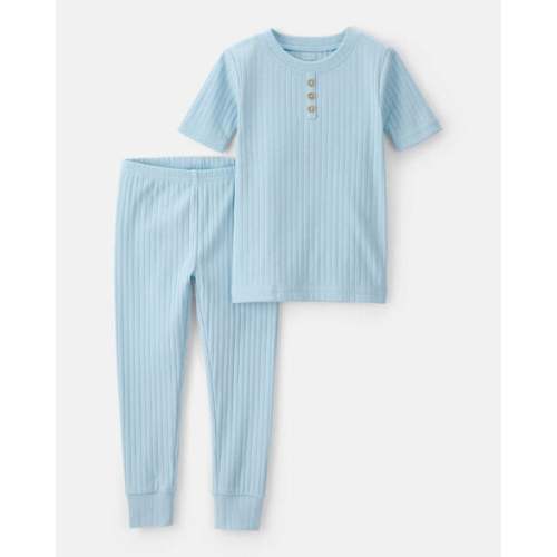 Baby Boy Rib Snug Fit 2-Piece Pajama Set - Blue | Carter's