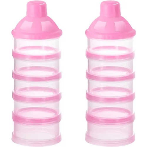 Accmor Formula Dispenser On The Go, 5 Compartments Stackable Formula Container for Travel, Baby Milk Powder Kids Snack Container, BPA Free