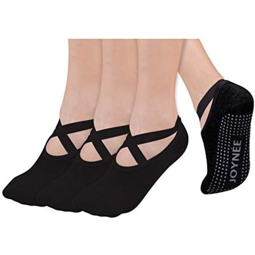 JOYNÉE Non-Slip Yoga Socks for Women with Grips,Ideal for Pilates,Barre,Dance,Hospital,Fitness 3 Pairs
