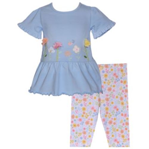 Baby Girls 2-Piece Floral Applique Outfit