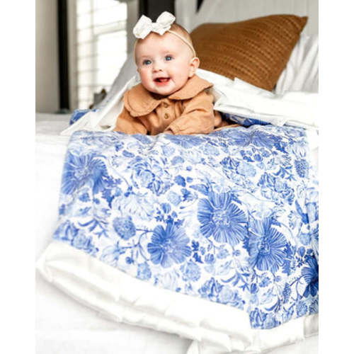 Blue Willow Plush Blanket | Minky Couture