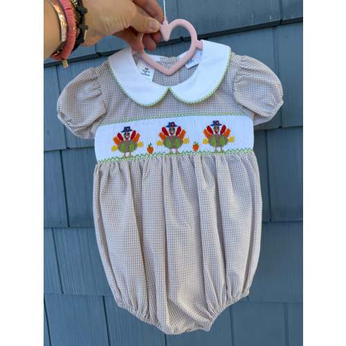 Smocked Turkey Bubble, Lulu BeBe – COCO & Company