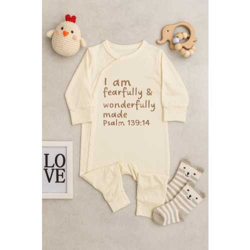 Bible Verse Baby Bodysuit, I Am Fearfully And Wonderfully Made Embroidery, Christian Newborn Gift, Psalm 139:14 Outfit