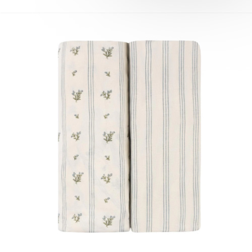 Linear Berry Leaf Changing Pad Cover | Cradle Sheet Set – Ely's & Co.