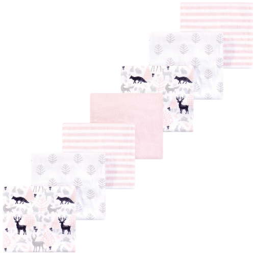 Luvable Friends Hudson Baby Flannel Receiving Blankets 7pk, Woodland Girl