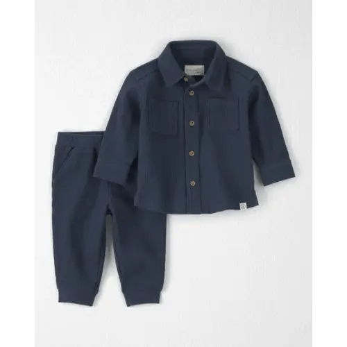 Baby Boy 2-Piece Organic Cotton Waffle Knit Top & Pant Set - Little Planet | Carter's
