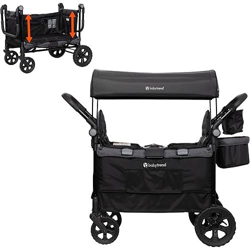 Baby Trend Quest Plus 3-in-1 Stroller Wagon, Dash Black