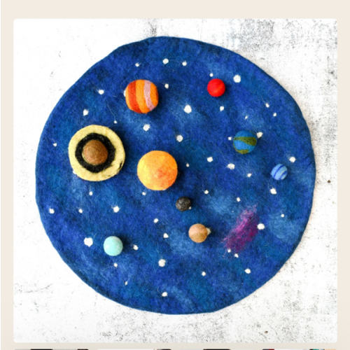 Solar System Outer Space Play Mat with Felt Planets