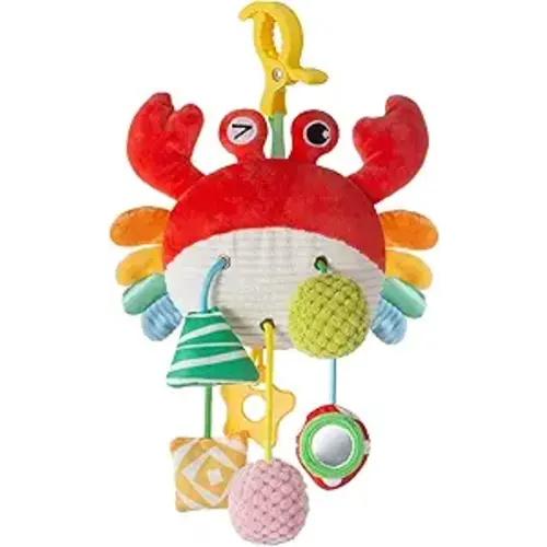 Lynncare Car Seat Toy for Babies 0-6 Months, Stroller Toy with a Convenient Clip, Carseat Toys Hanging Baby Accessories,Built-in Bell, Rattle,Mirror for Infant,Babies Gift 0-3-6-12 Months Boy Girl