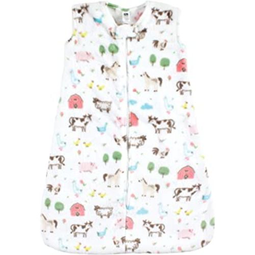 Hudson Baby Unisex Baby Plush Sleeping Bag, Sack, Blanket, Girl Farm Animals, 0-6 Months