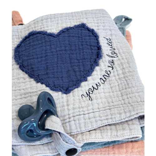 Muslin Pacifier Holder Blanket: 13x13 Baby Lovey