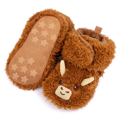 Baby Boys Girls Booties Newborn Baby Shoes Unisex Winter Warm Infant Slippers for Toddler First Walker Shoes Cozy Fleece